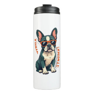 Vintage Walk Ill Think About It French Bulldog Fun Thermal Tumbler