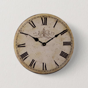 Vintage Wall Clock 6 Cm Round Badge