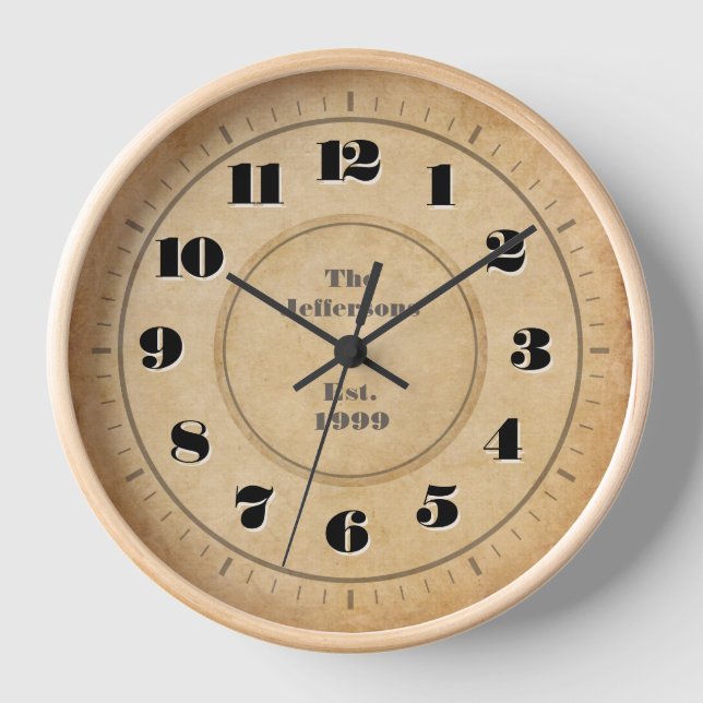 Vintage Wall Clock with Your Name on it (Front)