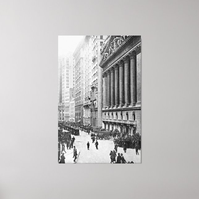 Vintage Wall Street NYC Photograph (1921) Canvas Print (Front)