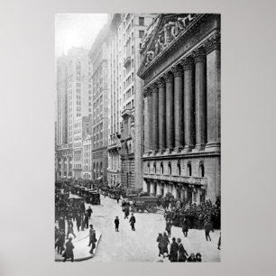 Vintage Wall Street NYC Photograph (1921) Poster