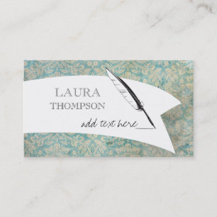 Vintage Wallpaper Author Writer Business Cards