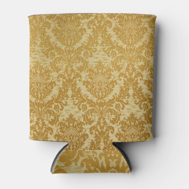 Vintage wallpaper, bright floral design. can cooler (Front)