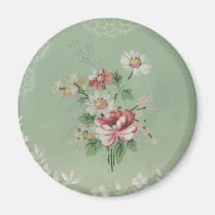 Vintage Wallpaper Flowers Magnet