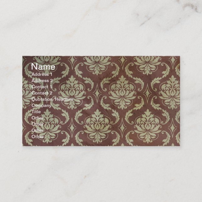 Vintage Wallpaper Grunge Business Card (Front)