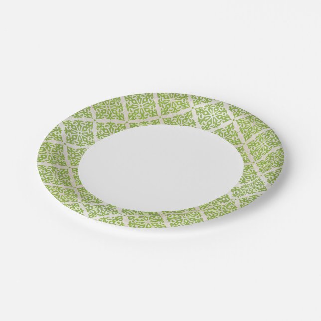 Vintage wallpaper paper plate (Angled)
