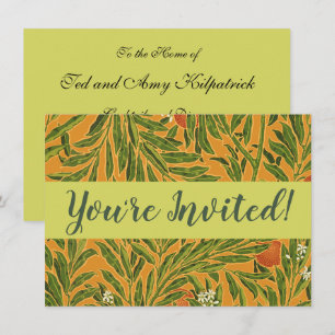 Vintage wallpaper pattern orange tree artwork invitation