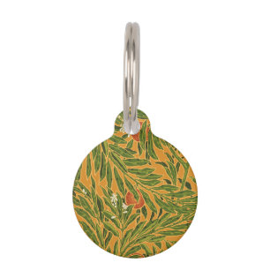 Vintage wallpaper pattern orange tree artwork pet tag