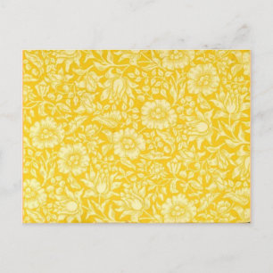 Vintage Wallpaper Pattern, Yellow Mallow Postcard