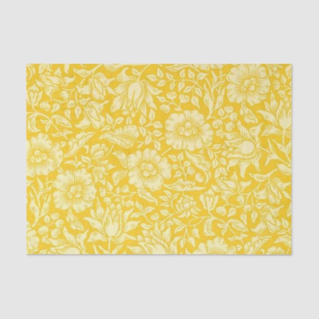 Vintage Wallpaper Pattern, Yellow Mallow Tissue Paper (Front)