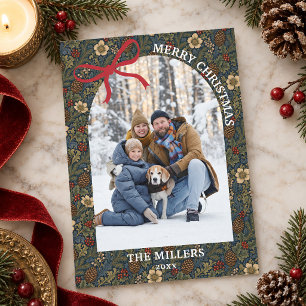 Vintage Wallpaper Photo Merry Christmas Card