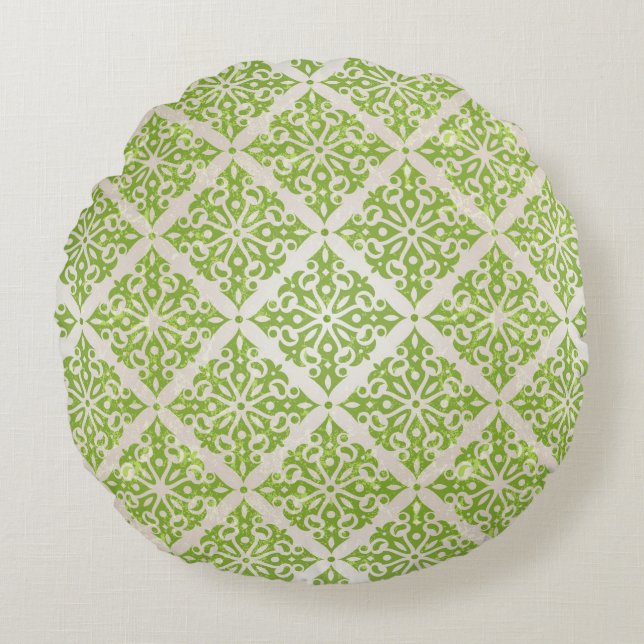 Vintage wallpaper round cushion (Front)