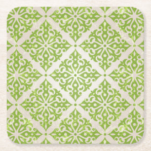 Vintage wallpaper square paper coaster