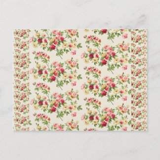 Vintage Wallpaper Yellow and Pink Postcard