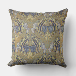 Vintage Walter Crane Decorative Art Tulip Cushion