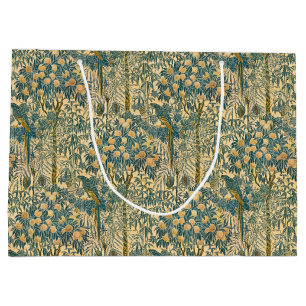 Vintage Walter Crane Macaw and Citrus Fruit Art Large Gift Bag