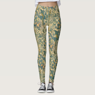 Vintage Walter Crane Macaw and Citrus Fruit Art Leggings