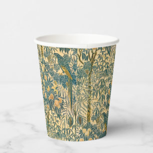 Vintage Walter Crane Macaw and Citrus Fruit Art Paper Cups