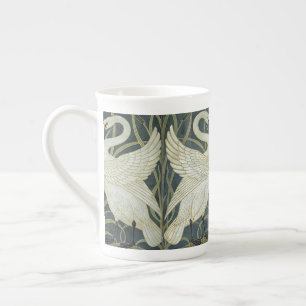 Vintage Walter Crane Swan Iris Rush Green Flowers Bone China Mug