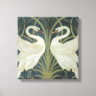 Vintage Walter Crane Swan Rush and Iris Canvas Print