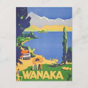 Vintage Wanaka New Zealand Lakeland Travel Postcard