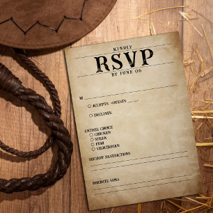Vintage Wanted Poster Wedding Kindly RSVP