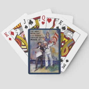 Vintage War Military Recruiting Poster Playing Cards