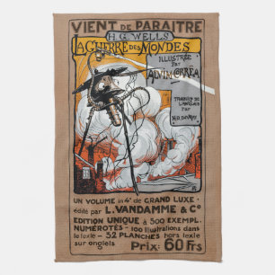 Vintage War of the Worlds Original Promo Art Tea Towel