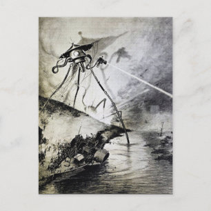 Vintage War of the Worlds Postcard