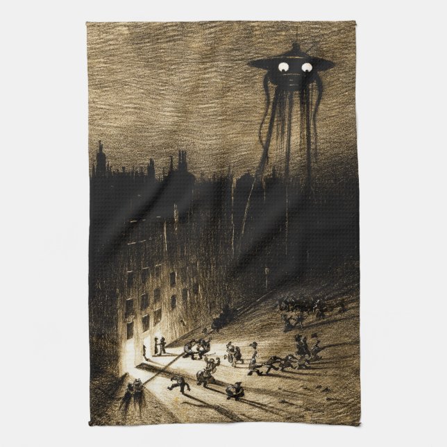 Vintage War of the Worlds Tea Towel (Vertical)