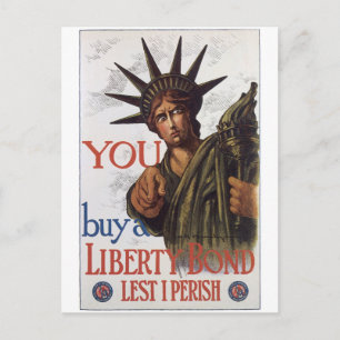 Vintage War Postcards, Liberty Bonds poster Postcard
