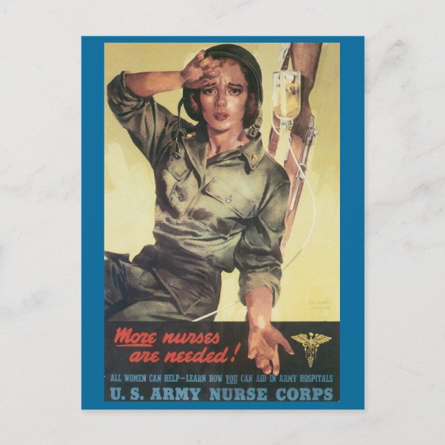 Vintage War Postcards, Nurses are needed Postcard (Front)