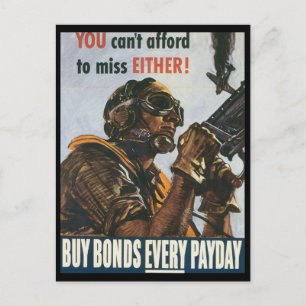 Vintage War Postcards, US Bonds Postcard