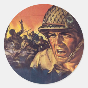 Vintage War Poster - American soldier stickers