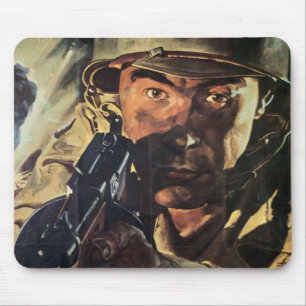 Vintage War Poster Mouse Pad