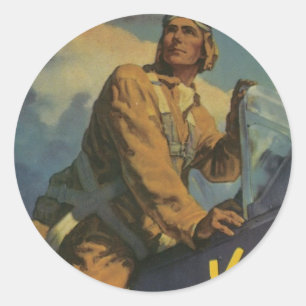 Vintage War Poster - Pilot stickers