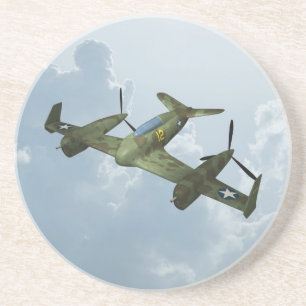 Vintage Warbird Flight Military Aviation Art Coaster