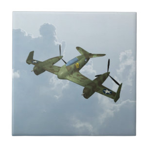 Vintage Warbird Flight Military Aviation Art Tile