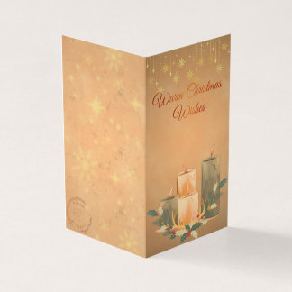 Vintage Warm Christmas Candle Greeting Card