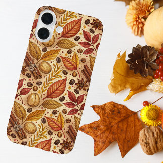 Vintage Warm Fall Autumn And Cinnamon Pattern iPhone 16 Plus Case