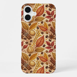 Vintage Warm Fall Autumn And Cinnamon Pattern iPhone 16 Plus Case