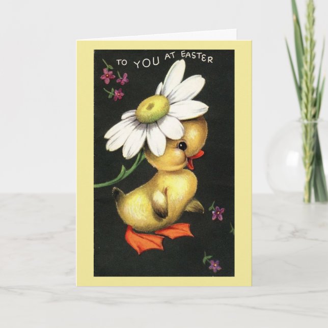 Vintage - Warm & Fuzzy Easter, Holiday Card (Front)
