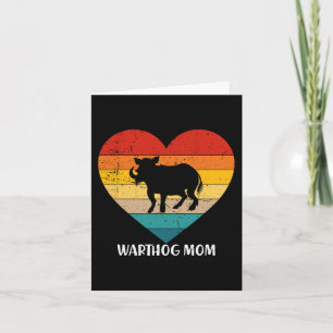 Vintage Warthog Mum Mother's Day Animal Lover Card