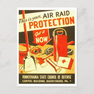 Vintage Wartime Air Raid Protection Postcard