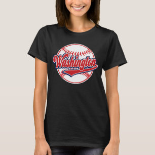 Vintage Washington Cityscape Baseball Player and T-Shirt