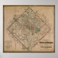 Vintage Washington DC Civil War Defences Map (1864