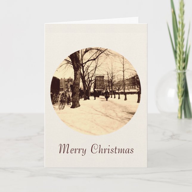 Vintage Washington DC In Snow Christmas Card (Front)