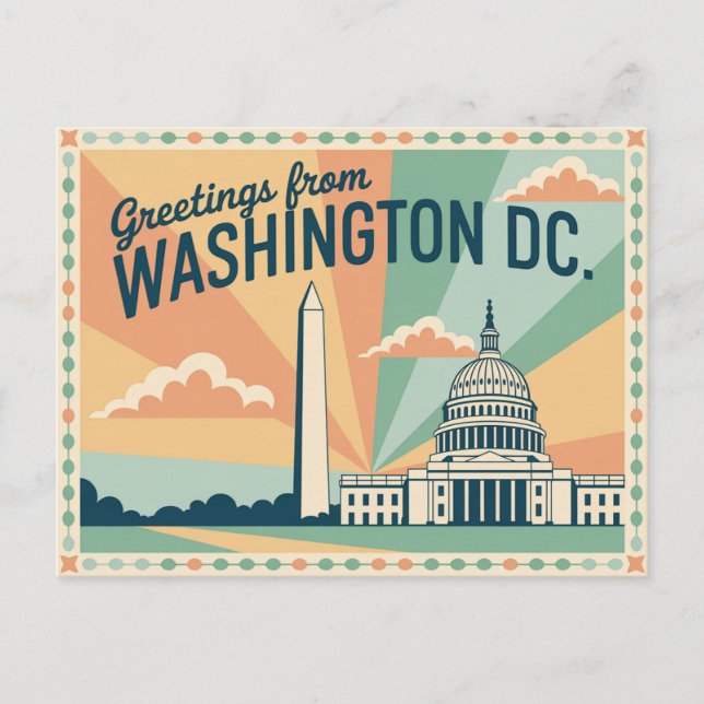 Vintage Washington DC Postcard | Greetings from (Front)