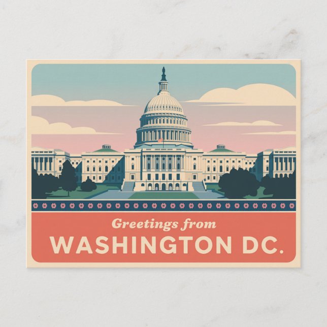 Vintage Washington DC Postcard | Greetings from (Front)