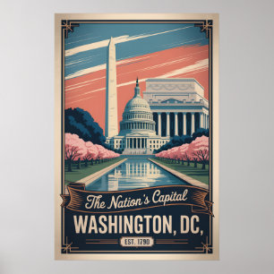 Vintage Washington DC The Nation’s Capital Retro Poster